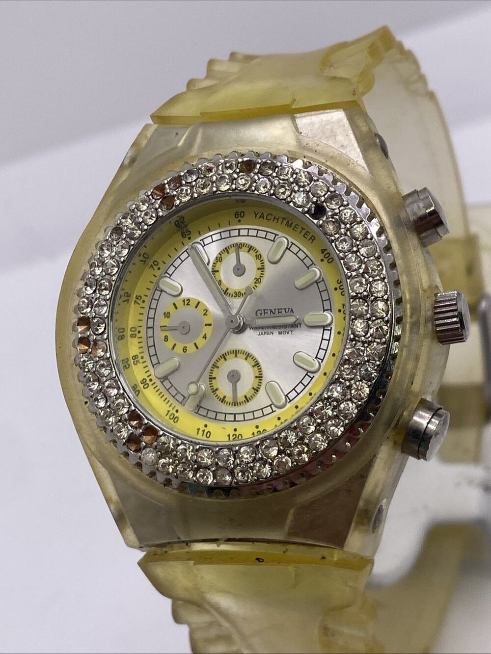 Vintage Geneva Womens Rhinestone Watch New Battery